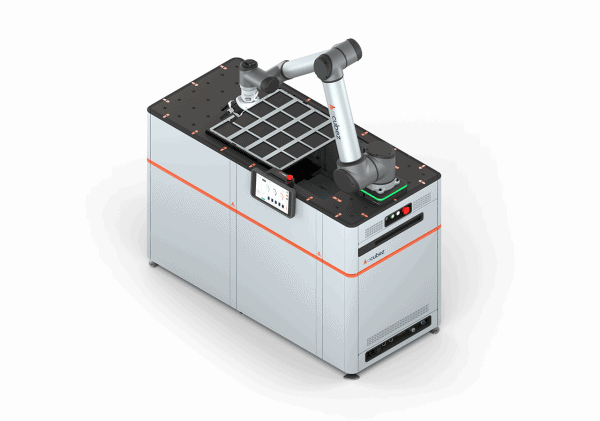 CNC maschine automatisieren mit Pick and Place Roboter