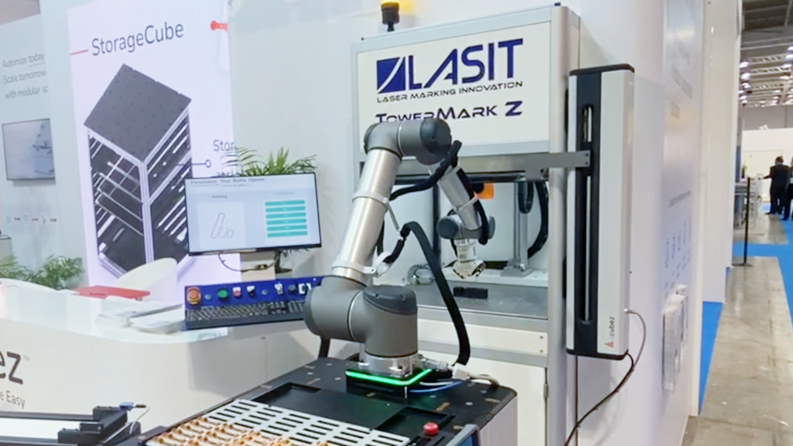 LASIT Towermark X - robotic automation for laser marking machine with acubez - CNC machine automation solutions